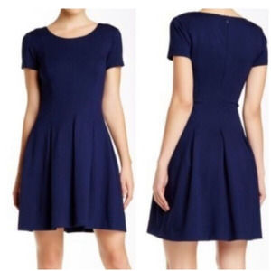 DIANE VON FURSTENBERG Women's Navy Blue Knit Fit & Flare Meg Mini Dress 2 A35